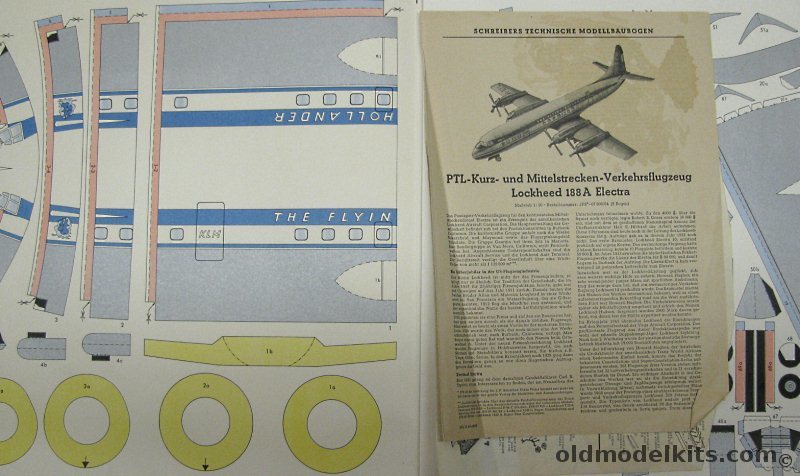 Schreiber-Bogen 1/50 Lockheed 188A Electra - KLM 'The Flying Dutchman' - 1/50 Scale Cardstock Model, JFS-07900-04 plastic model kit